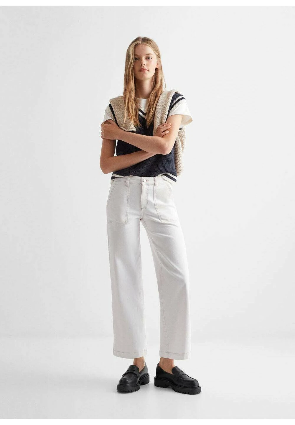 Mango Kids Utility - Straight Leg Jeans - Off White 3 Mango Kids Utility - Straight Leg Jeans - Off White