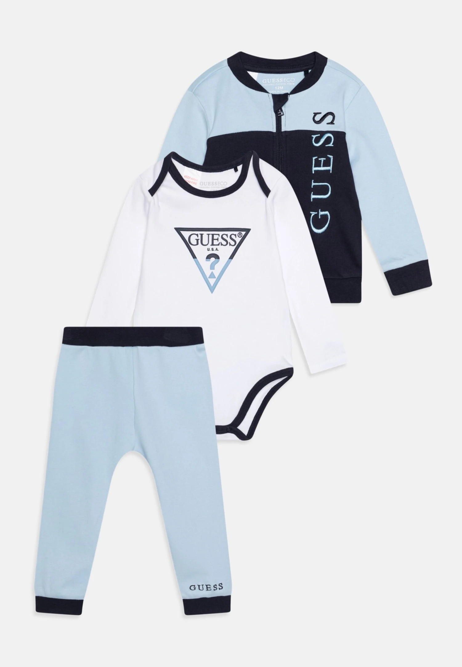 Guess Baby Pant Set - Baby Gifts - Frosted Blue 3 Guess Baby Pant Set - Baby Gifts - Frosted Blue