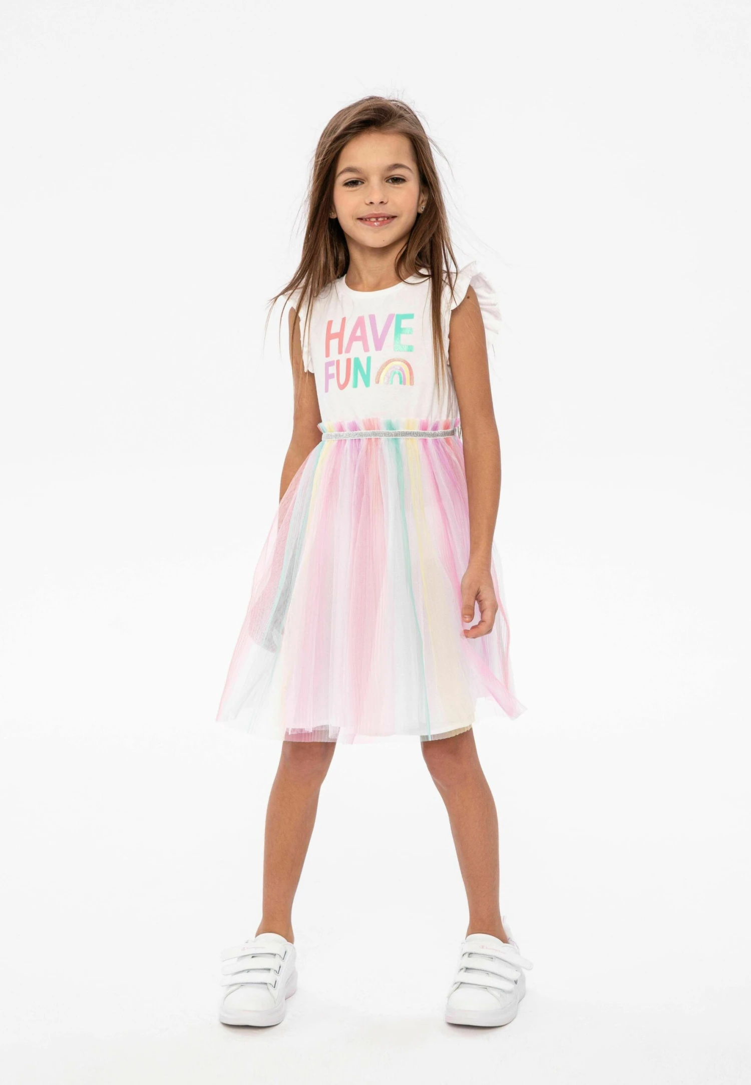 Minoti Glitter Print- Day Dress - Multicoloured 3 Minoti Glitter Print- Day Dress - Multicoloured