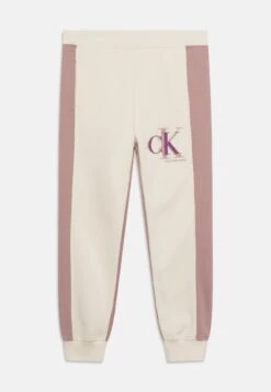 Calvin Klein Jeans Colour Block Monogram - Tracksuit Bottoms - Ivory