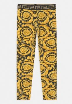 Versace Barocco Kids - Leggings - Trousers - Nero/Oro