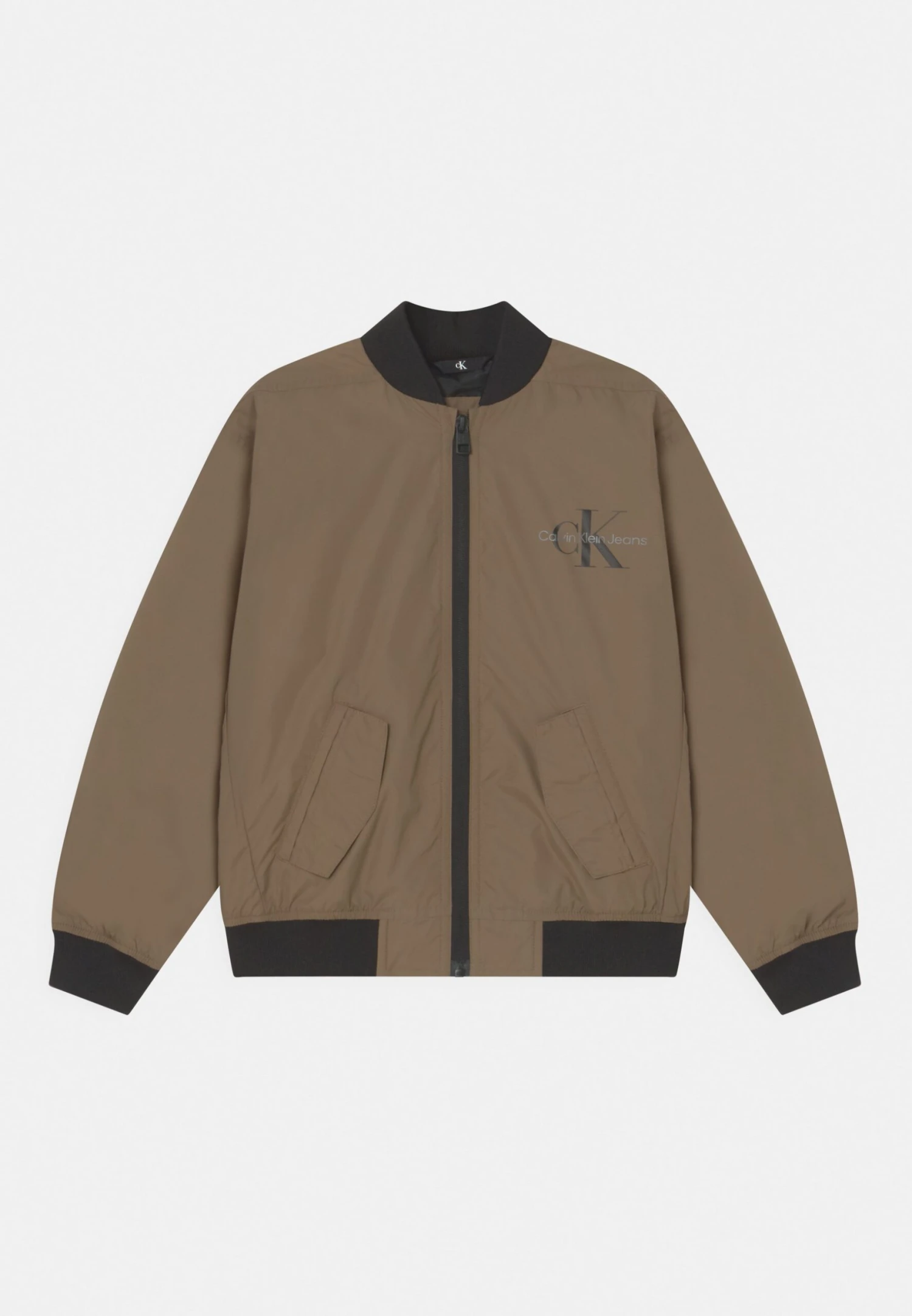 Calvin Klein Jeans Mono Logo Essential - Bomber Jacket - Shitake 3 Calvin Klein Jeans Mono Logo Essential - Bomber Jacket - Shitake