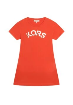 MICHAEL KORS KIDS Short Sleeved - Jersey Dress - Chile Red