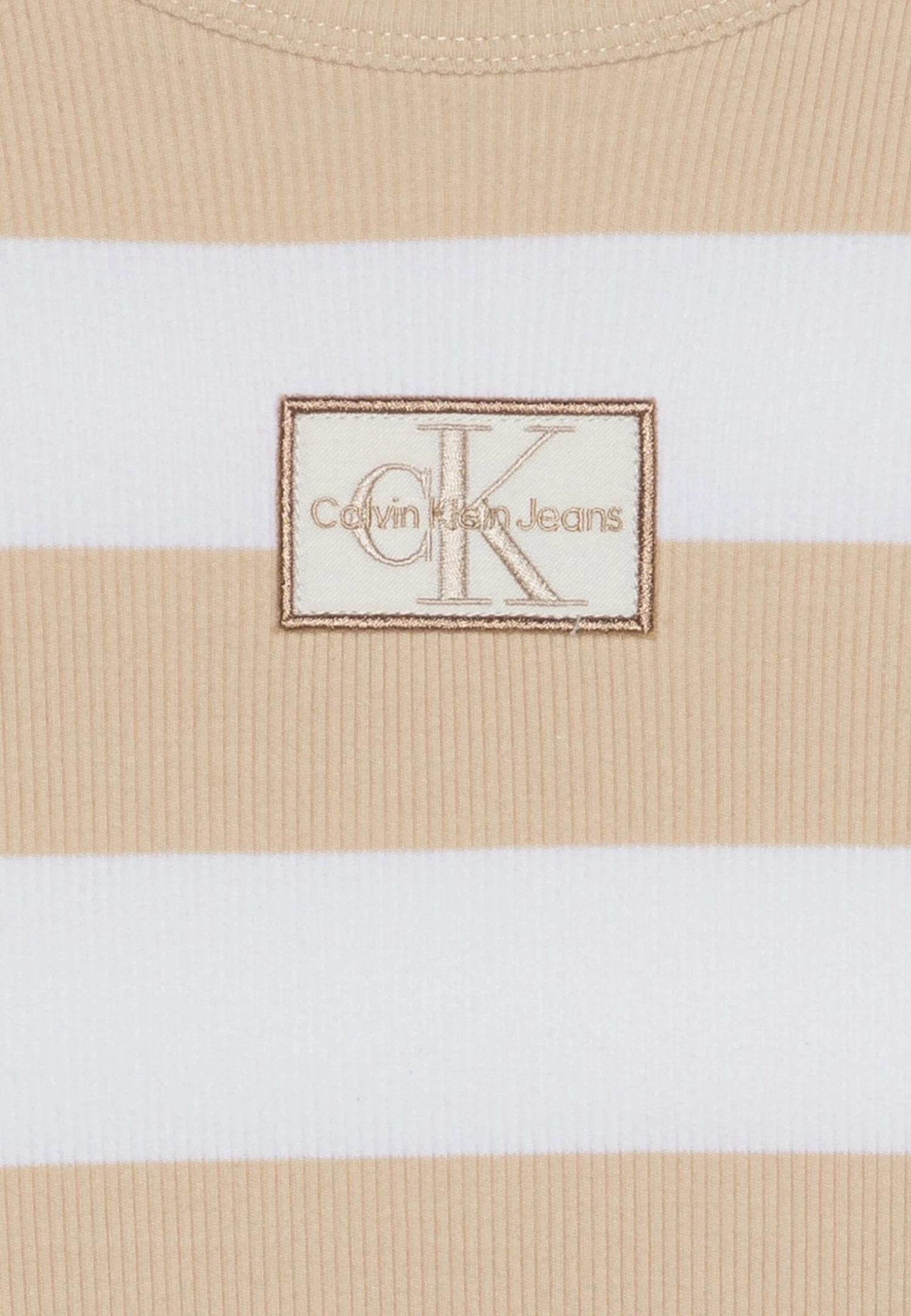 Calvin Klein Jeans Dress Sleeveless - Day Dress - Bright White/Classic Beige 5 Calvin Klein Jeans Dress Sleeveless - Day Dress - Bright White/Classic Beige - Image 3