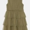 Tiered Sleeveless Dress - Cocktail Dress / Party Dress - Olive -Kids Clothing Shop 666135c00cbb4659adccfd7765569ac5