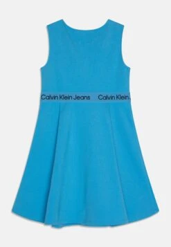 Calvin Klein Jeans Logo Tape Punto Sleeveless Dress - Jersey Dress - Blue Crush -Kids Clothing Shop 739e8131d8b44f9c8851cfd6bd11ad09