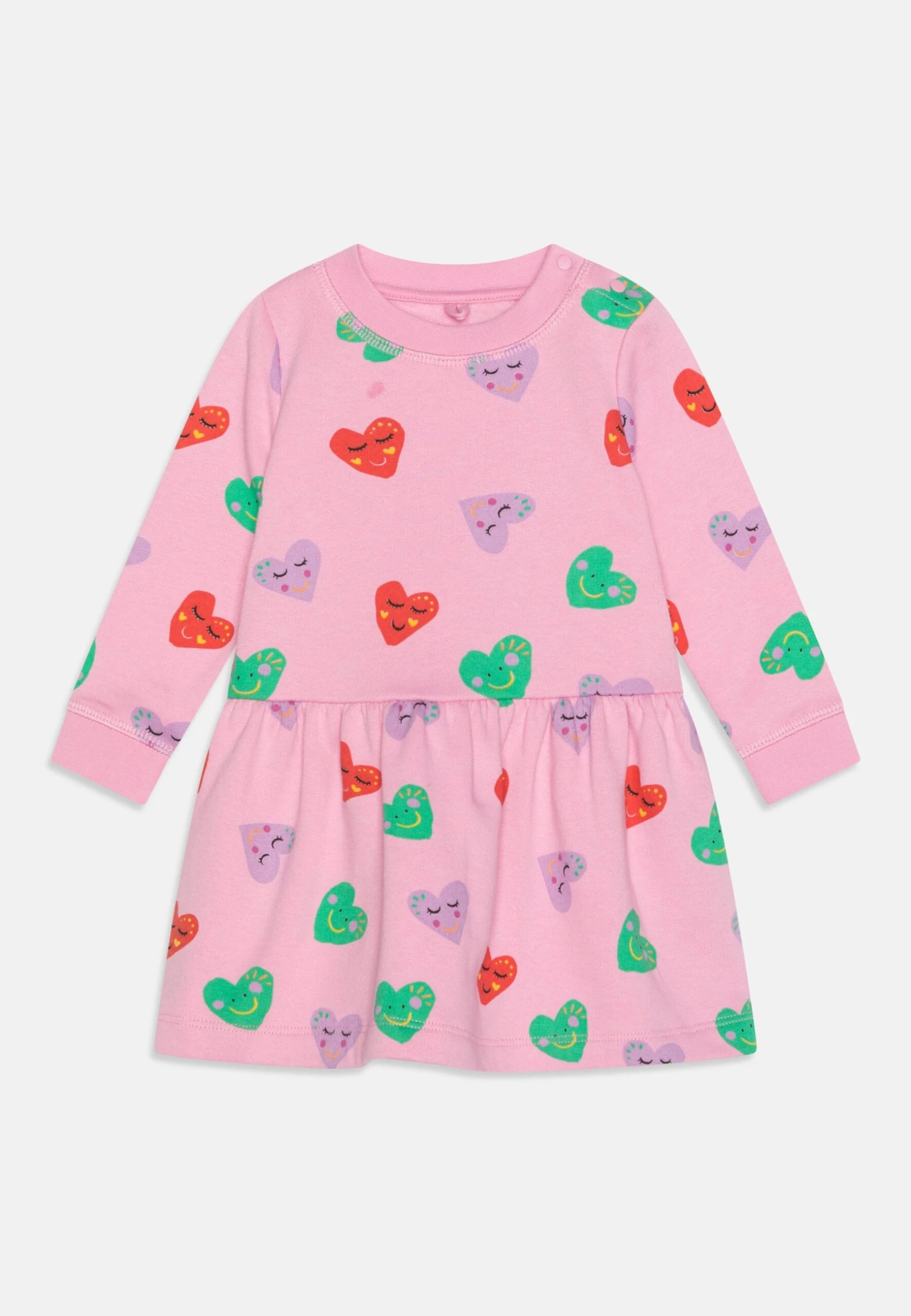 Dress Printed Smiling Hearts Baby Girl - Day Dress - Viola/Multi-Coloured 3 Dress Printed Smiling Hearts Baby Girl - Day Dress - Viola/Multi-Coloured