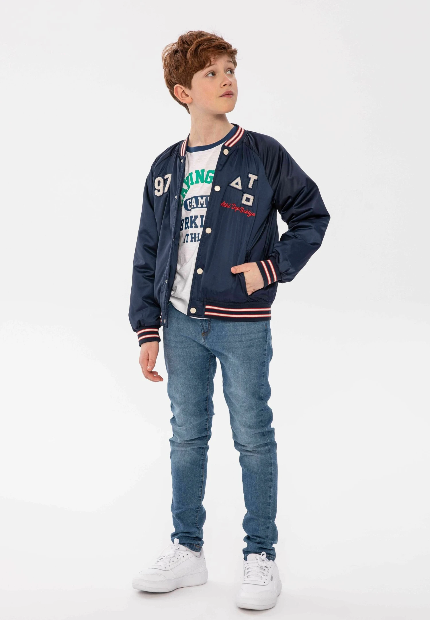 Minoti Collar- Bomber Jacket - Blue 3 Minoti Collar- Bomber Jacket - Blue