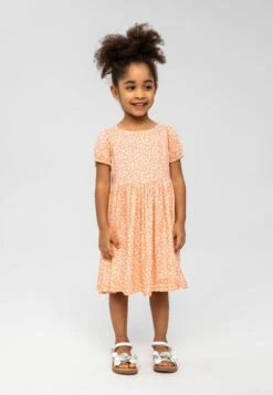 Minoti All Over Print- Day Dress - Coral