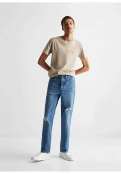 Mango Kids Regfitbr - Slim Fit Jeans - Średni Niebieski