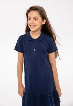 Minoti Short Sleeve With Frilled - Day Dress - Dark Blue