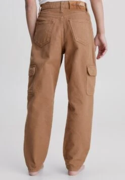 Calvin Klein Jeans Barrel Tan Coloured Denim - Cargo Trousers - Tan -Kids Clothing Shop c5342681d9b54b9d9df771767e2e1aa9