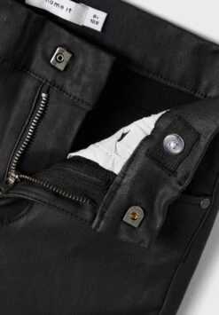 NAME IT Nkfpolly Dnmcoated Pant- Leggings - Trousers - Black Denim -Kids Clothing Shop ce45a2ff79c2413f8de96a4af2251ae5