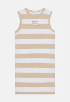 Calvin Klein Jeans Dress Sleeveless - Day Dress - Bright White/Classic Beige
