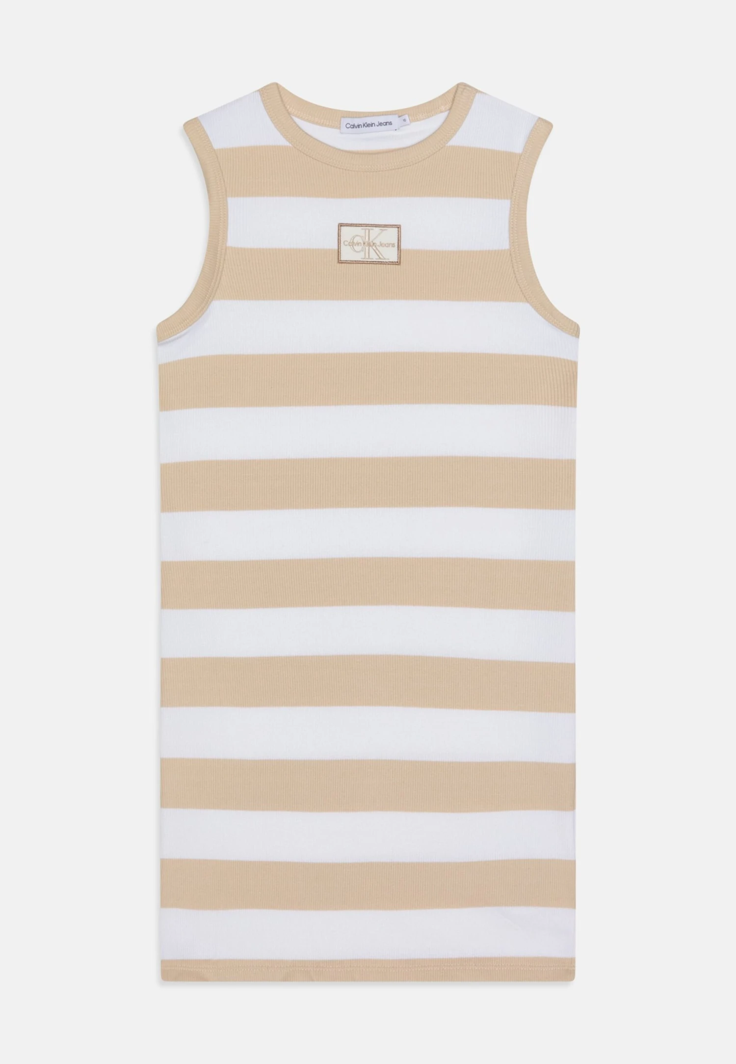 Calvin Klein Jeans Dress Sleeveless - Day Dress - Bright White/Classic Beige 3 Calvin Klein Jeans Dress Sleeveless - Day Dress - Bright White/Classic Beige