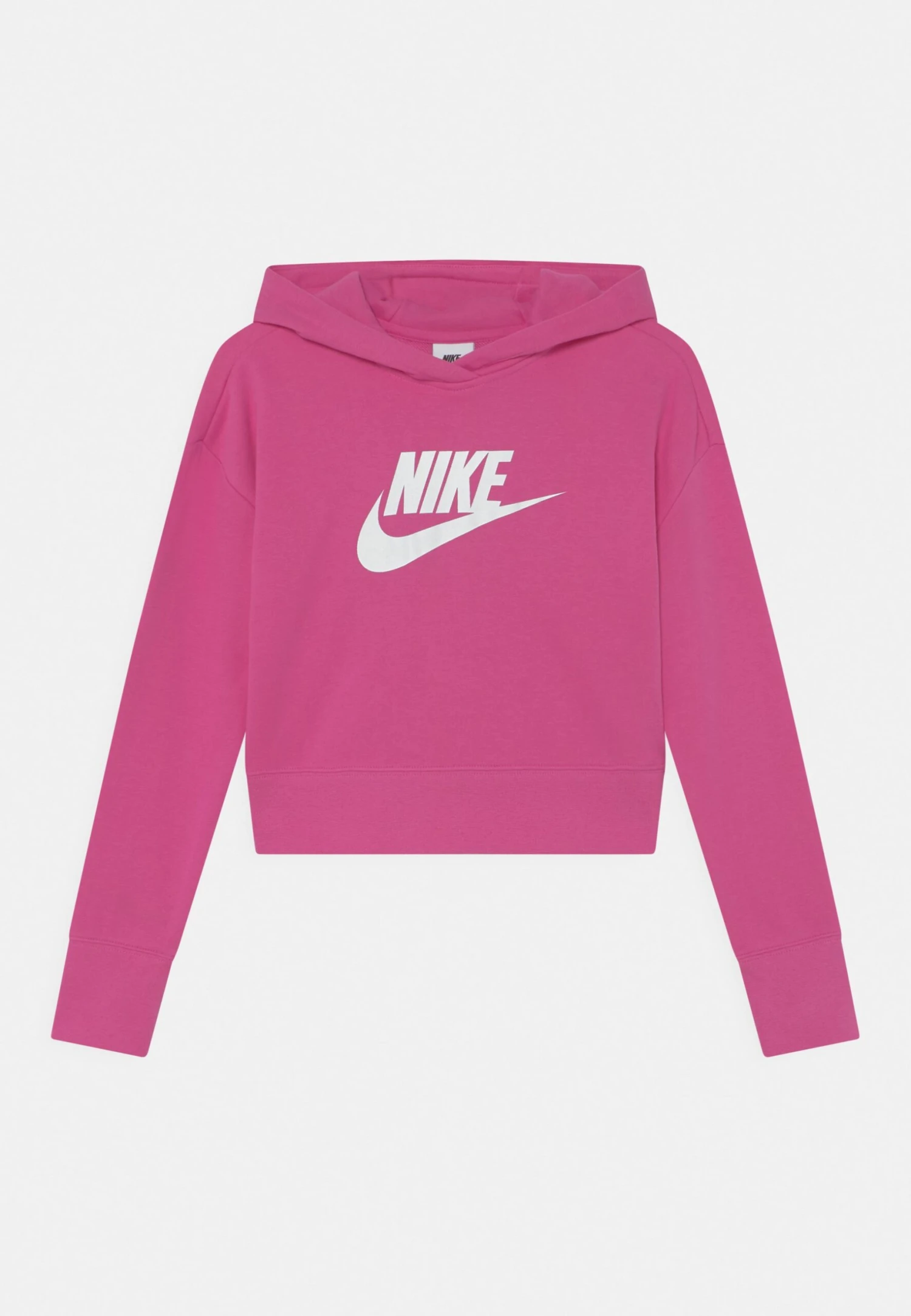 Nike Sportswear Club Crop- Hoodie - Active Fuchsia/White 3 Nike Sportswear Club Crop- Hoodie - Active Fuchsia/White
