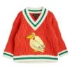 Mini Rodini Pelican V-Neck Unisex - Jumper - Red 1 Mini Rodini Pelican V-Neck Unisex - Jumper - Red -Kids Clothing Shop f05e939cc7bc4507b7e43ecc4c024706