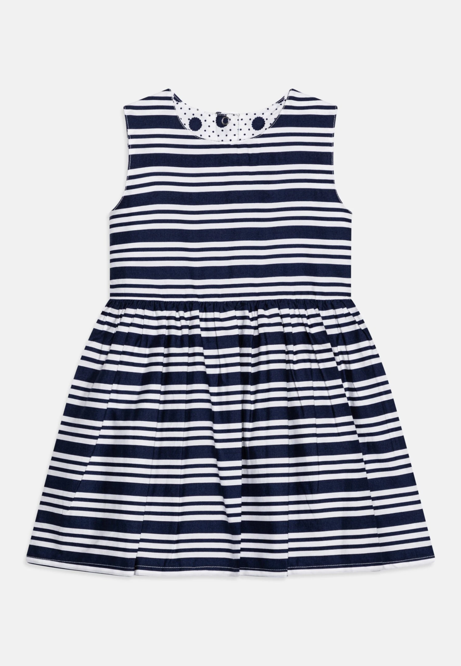 Reversible Stripes Dots Dress - Day Dress - Navy 3 Reversible Stripes Dots Dress - Day Dress - Navy